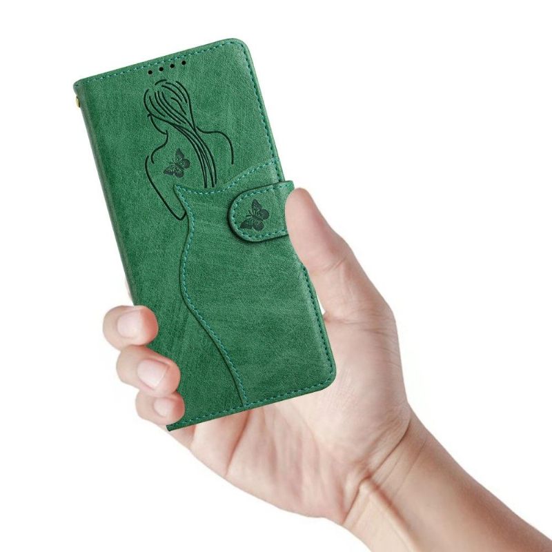 Flip Case voor OnePlus Nord N10 Premium Illustratie Meisje