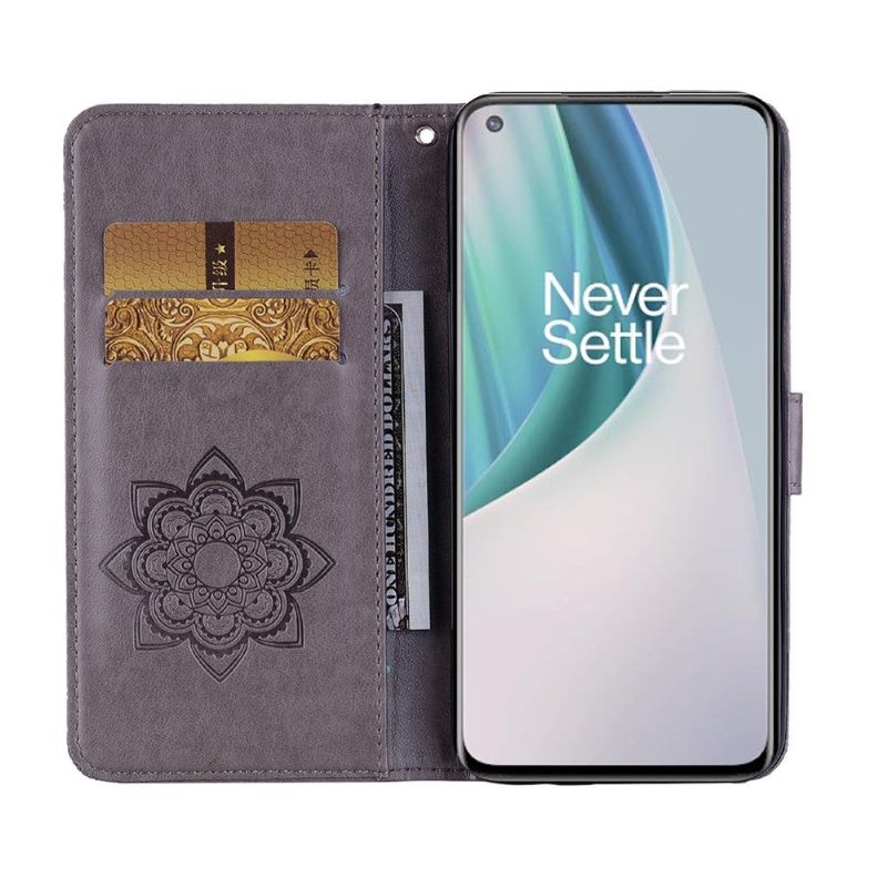 Flip Case voor OnePlus Nord N10 Uil Met Reliëf