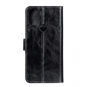 Folio-hoesje voor OnePlus Nord N10 Luxe Stiksels Met Leereffect