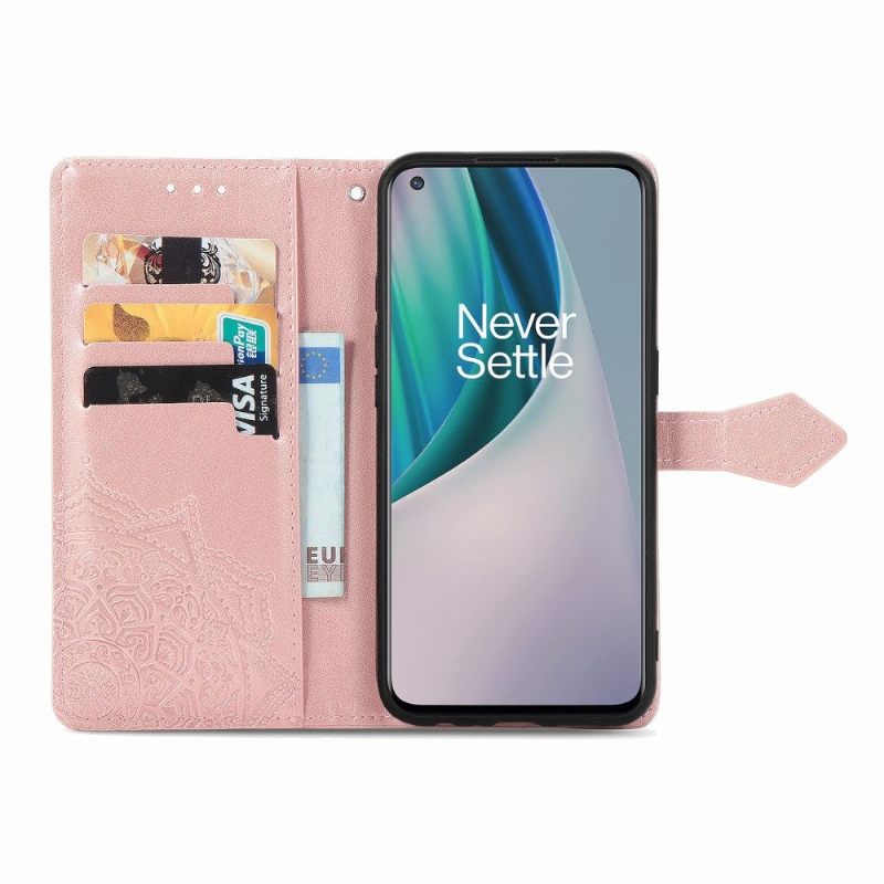 Folio-hoesje voor OnePlus Nord N10 Mandala-reliëf In Kunstleer