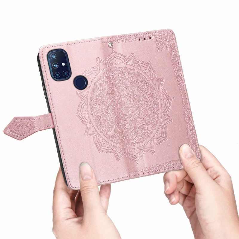 Folio-hoesje voor OnePlus Nord N10 Mandala-reliëf In Kunstleer