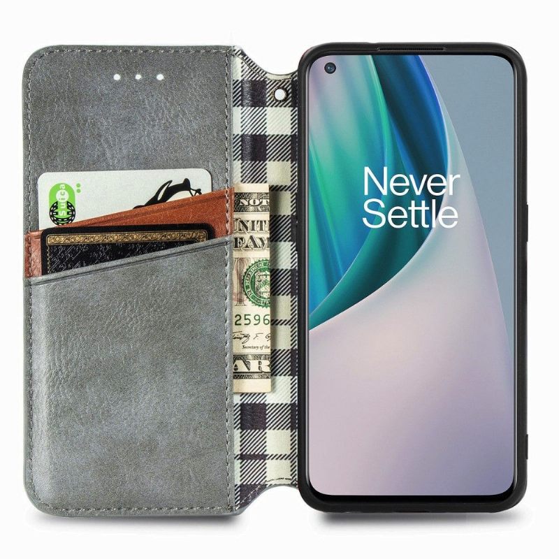 Leren Hoesje voor OnePlus Nord N10 Bescherming Kub Design-kaarthouder