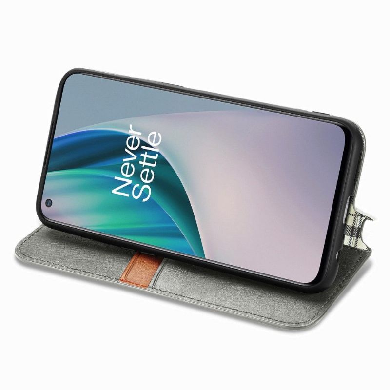 Leren Hoesje voor OnePlus Nord N10 Bescherming Kub Design-kaarthouder