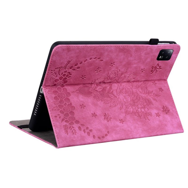 Cover Xiaomi Pad 6 Pro Roze Leerlook Bescherming Hoesje