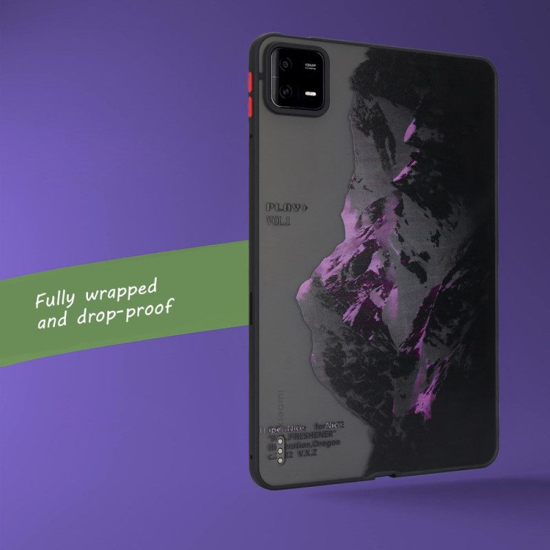 Hoesje Xiaomi Pad 6 Pro Paarse Besneeuwde Berg
