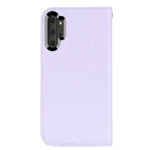 Flip Case voor Samsung Galaxy Note 10+ / Note 10+ 5G Luxe Pailletten En Krokodilleneffect