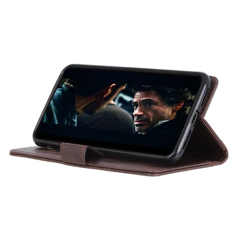 Folio-hoesje voor Samsung Galaxy Note 10+ / Note 10+ 5G Premium Leer Met Klinknagels