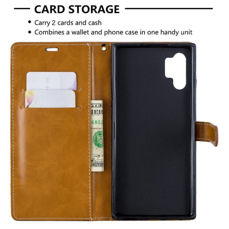 Leren Hoesje voor Samsung Galaxy Note 10+ / Note 10+ 5G Bescherming Stoffen Bekleding