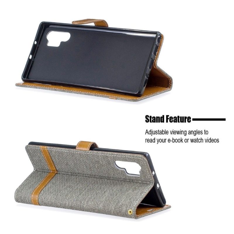 Leren Hoesje voor Samsung Galaxy Note 10+ / Note 10+ 5G Bescherming Stoffen Bekleding