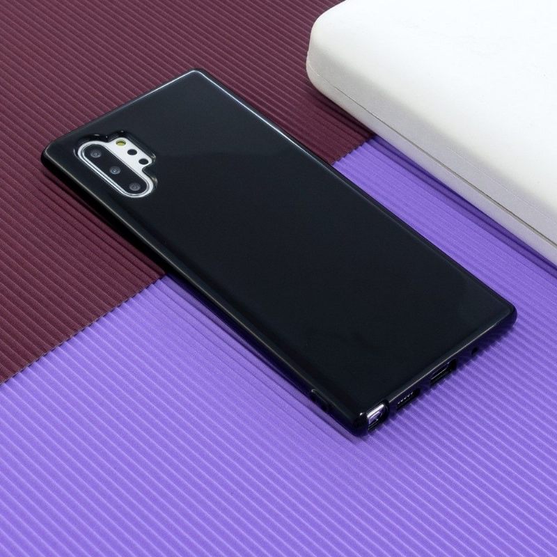 Telefoonhoesje voor Samsung Galaxy Note 10+ / Note 10+ 5G Flexibel Glanzend - Zwart