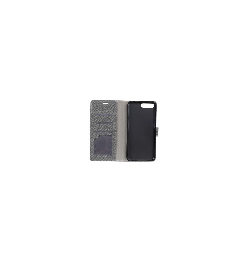 Flip Case voor Honor 10 Portemonnee Leren Wikkel Geweven Effect