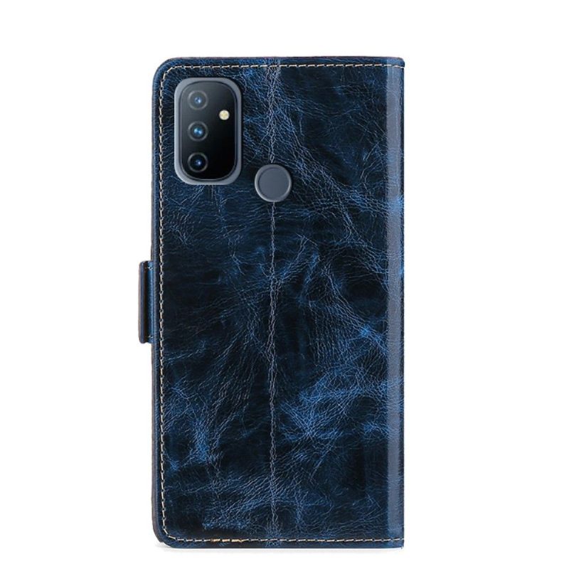 Flip Case voor OnePlus Nord N100 Folio-hoesje Kaarthouder Met Leren Effect