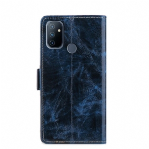 Flip Case voor OnePlus Nord N100 Folio-hoesje Kaarthouder Met Leren Effect