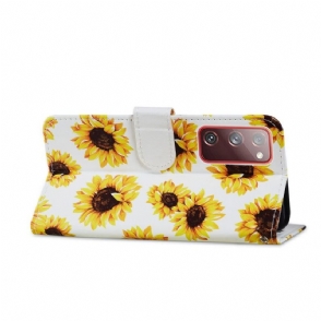 Folio-hoesje voor Samsung Galaxy S20 FE Anti-fall Zonnebloembloem