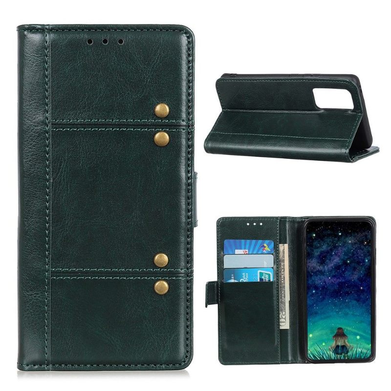 Folio-hoesje voor Samsung Galaxy S20 FE Ledereffect Met Klinknagels