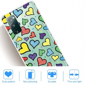 Hoesje voor Samsung Galaxy S20 FE Gekleurde Harten