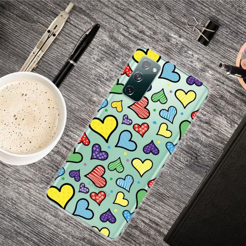 Hoesje voor Samsung Galaxy S20 FE Gekleurde Harten