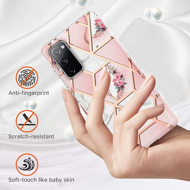 Hoesje voor Samsung Galaxy S20 FE Marmer En Bloemenkroon