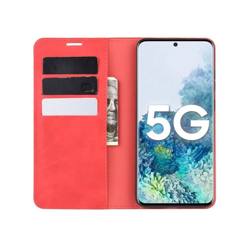 Leren Hoesje voor Samsung Galaxy S20 FE Zakelijk Retro Leereffect