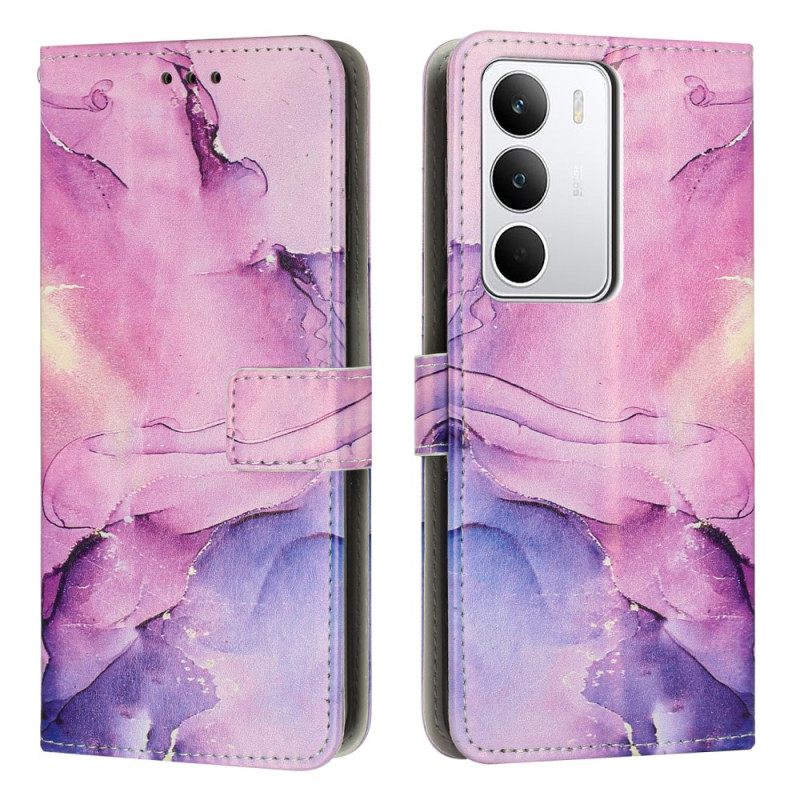 Flip Case Leren Realme C71 Marmer