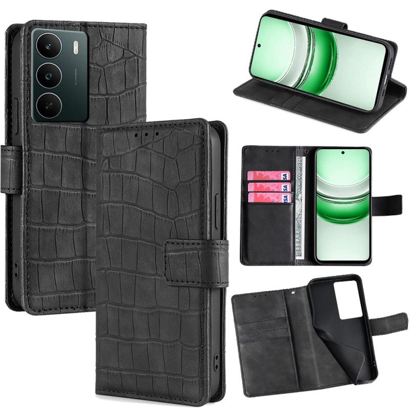 Folio-hoesje Realme C71 Telefoonhoesje Krokodillenleerstructuur