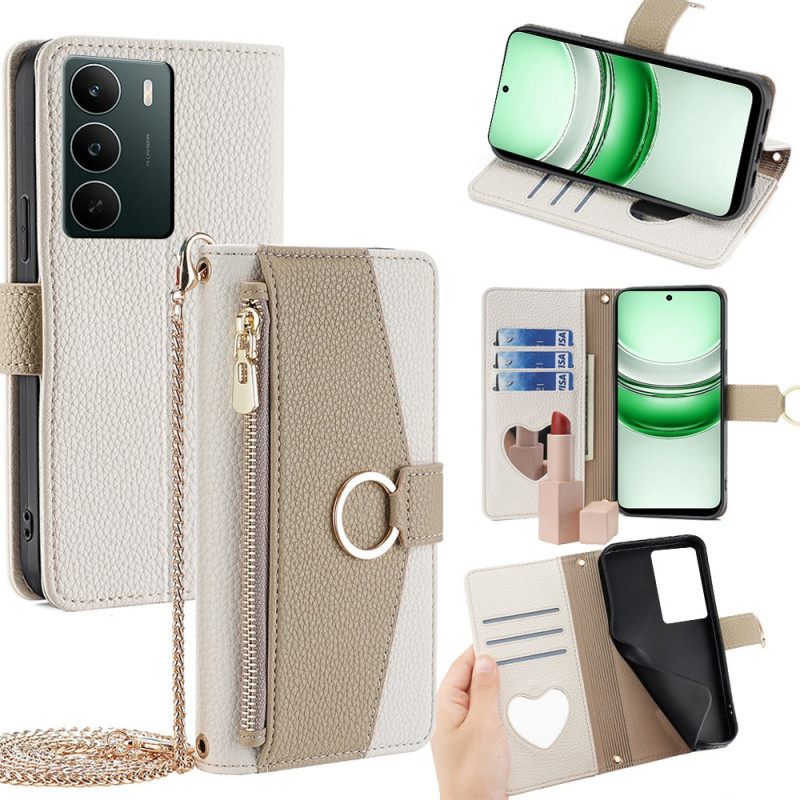 Folio-hoesje Realme C71 Telefoonhoesje Portemonnee Met Spiegel En Ketting