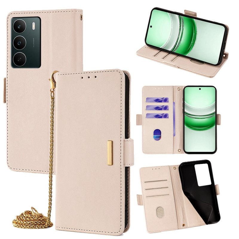 Folio-hoesje Realme C71 Telefoonhoesje Rfid-blokkering En Gouden Sluiting