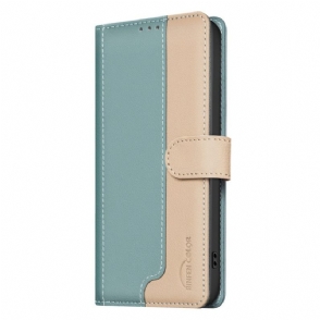 Leren Hoesje Realme C71 Binfen Color Tweekleurig Bescherming Hoesje