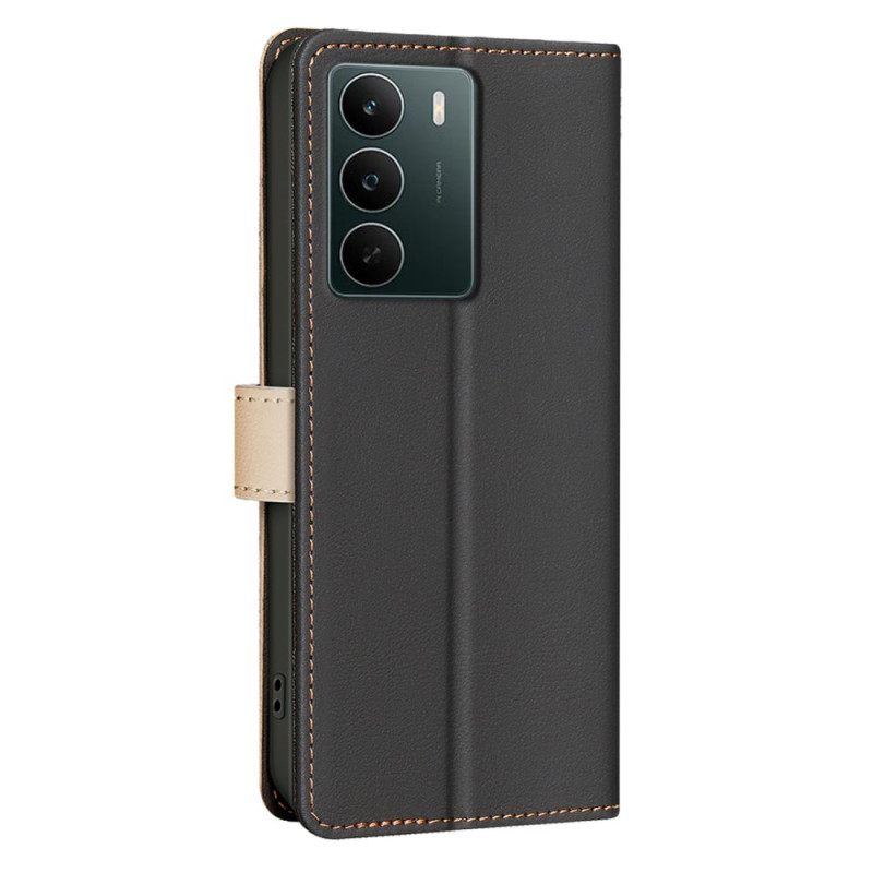 Leren Hoesje Realme C71 Binfen Color Tweekleurig Bescherming Hoesje