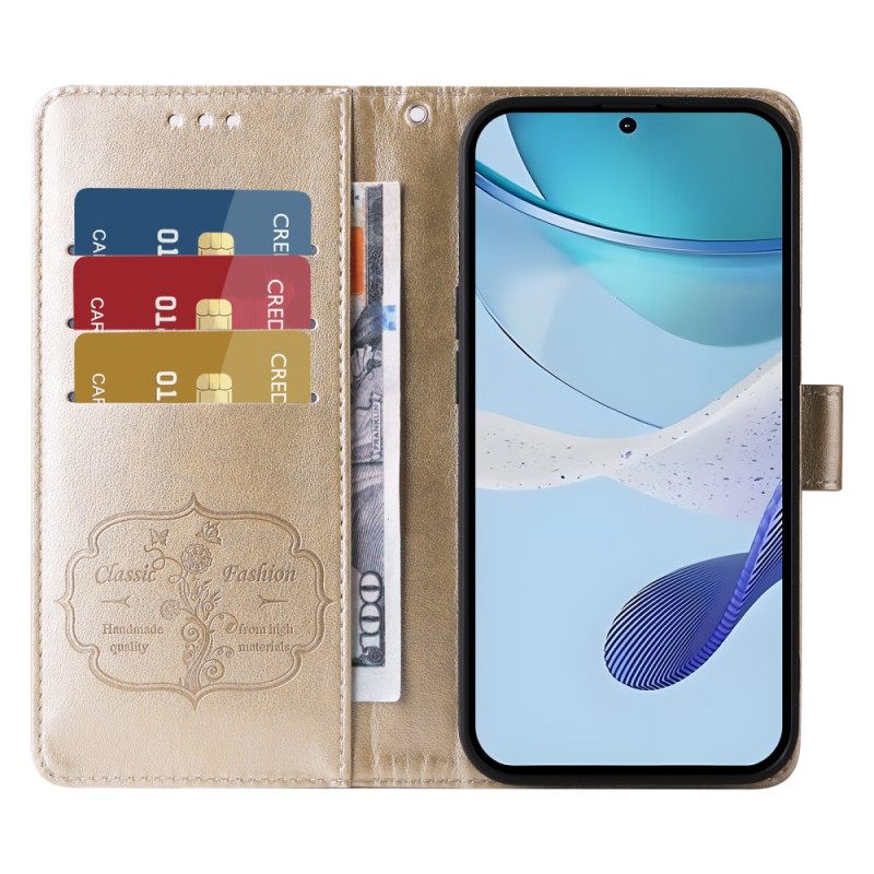 Leren Hoesje Realme C71 Vlinders En Bloemen