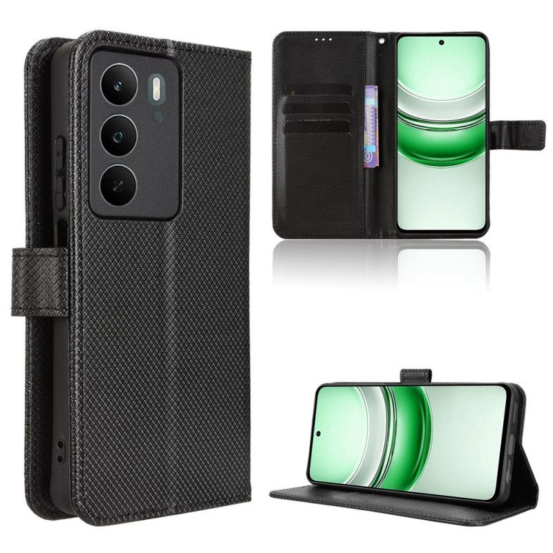 Leren Hoesje Voor Realme C71 Diamantstructuur