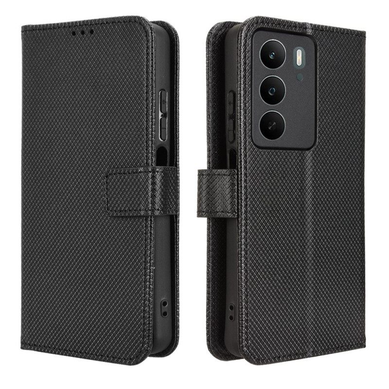 Leren Hoesje Voor Realme C71 Diamantstructuur