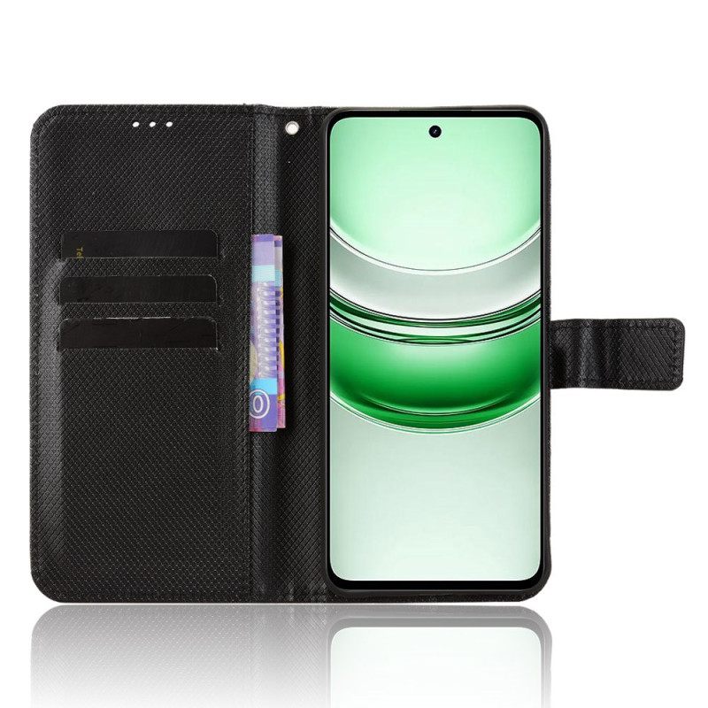 Leren Hoesje Voor Realme C71 Diamantstructuur