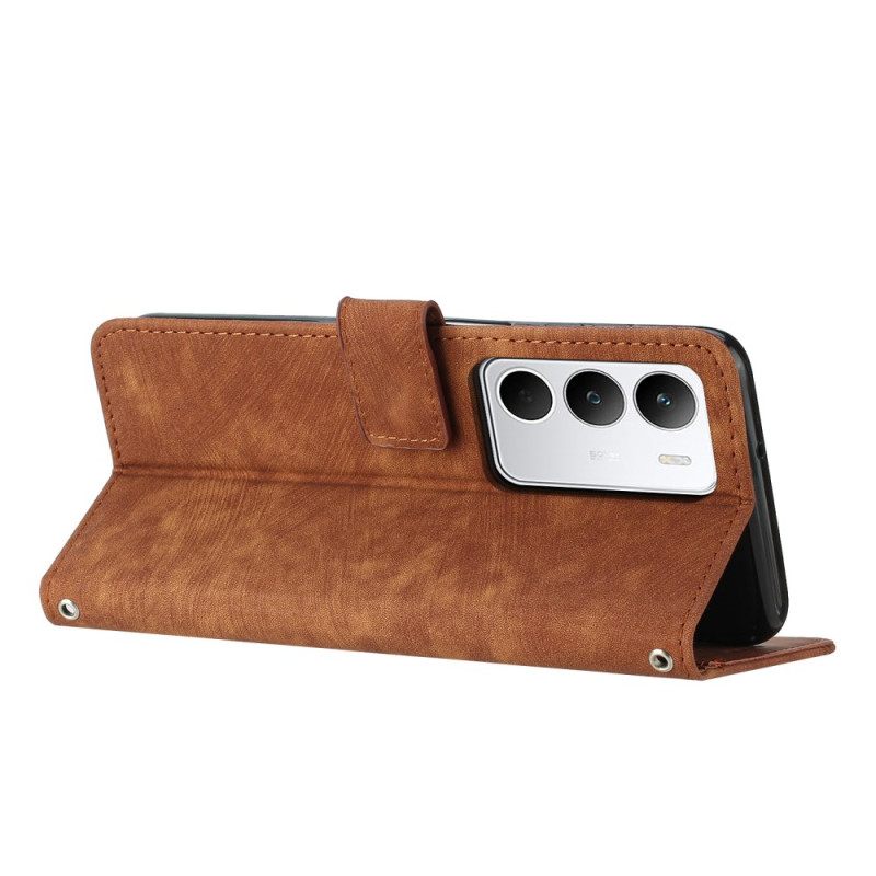 Leren Hoesje Voor Realme C71 Lijnen