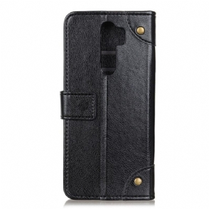 Case voor Oppo A9 2020 Simon Kunstleer - Zwart