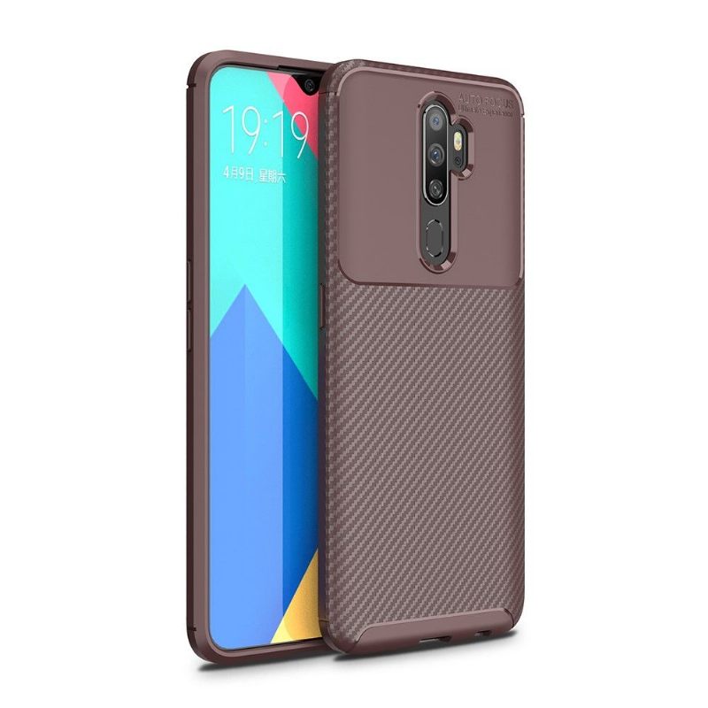 Telefoonhoesje voor Oppo A9 2020 Gel Koolstofvezel Stijl