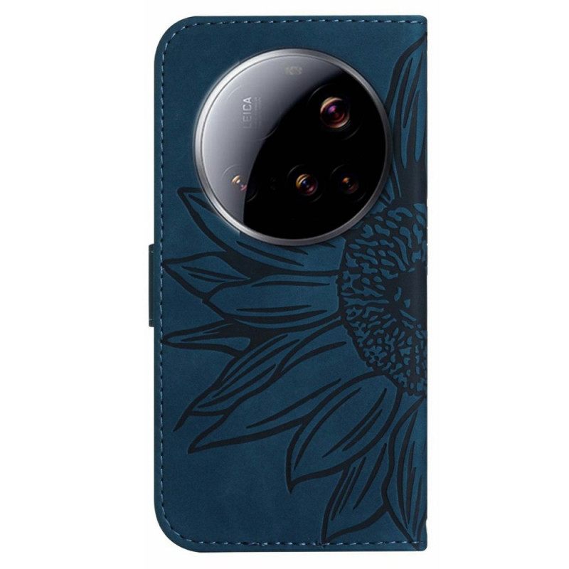 Bescherming Hoesje Xiaomi 15 Ultra Schoudertas Met Zonnebloemprint