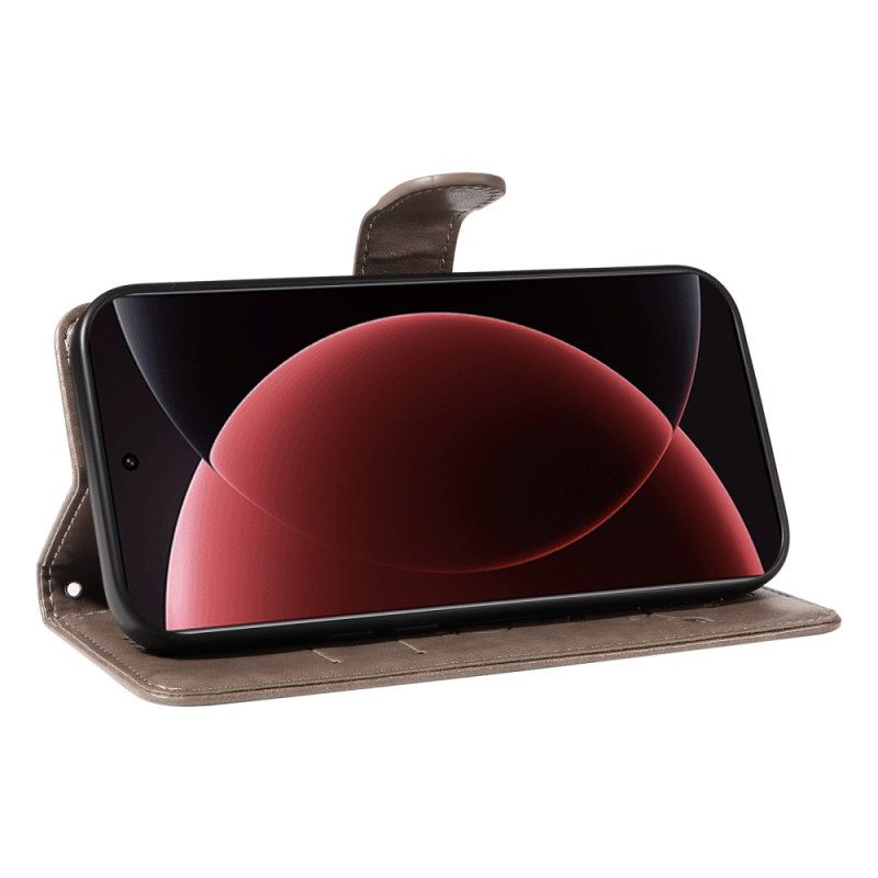 Flip Case Leren Xiaomi 15 Ultra Bloemenpatroon