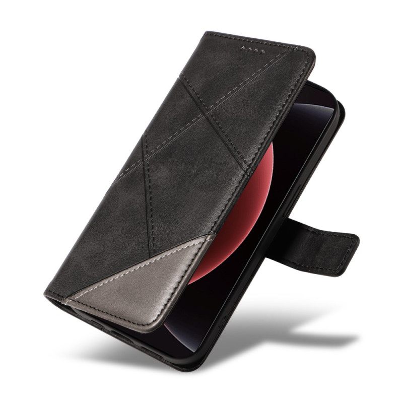 Flip Case Leren Xiaomi 15 Ultra Geometrisch Ontwerp