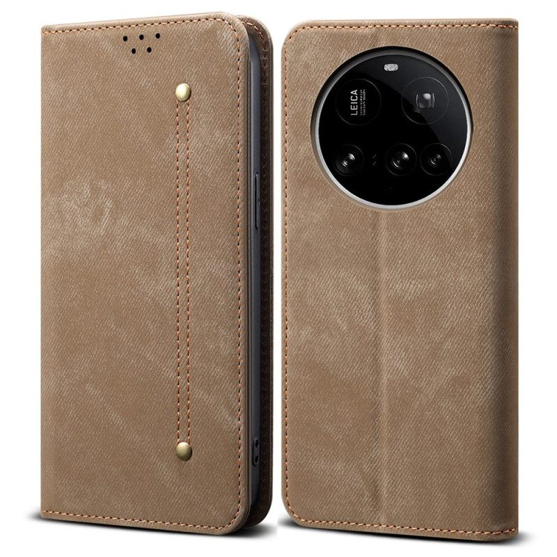 Folio-hoesje Xiaomi 15 Ultra Denimstof Bescherming Hoesje