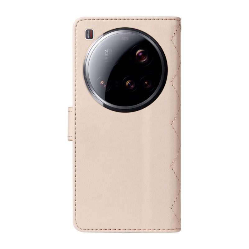 Folio-hoesje Xiaomi 15 Ultra Gevoerd Met Riem En Schouderriem