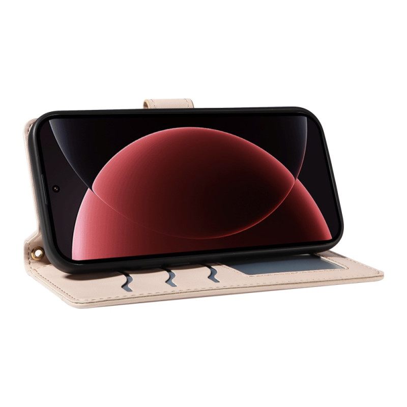 Folio-hoesje Xiaomi 15 Ultra Gevoerd Met Riem En Schouderriem