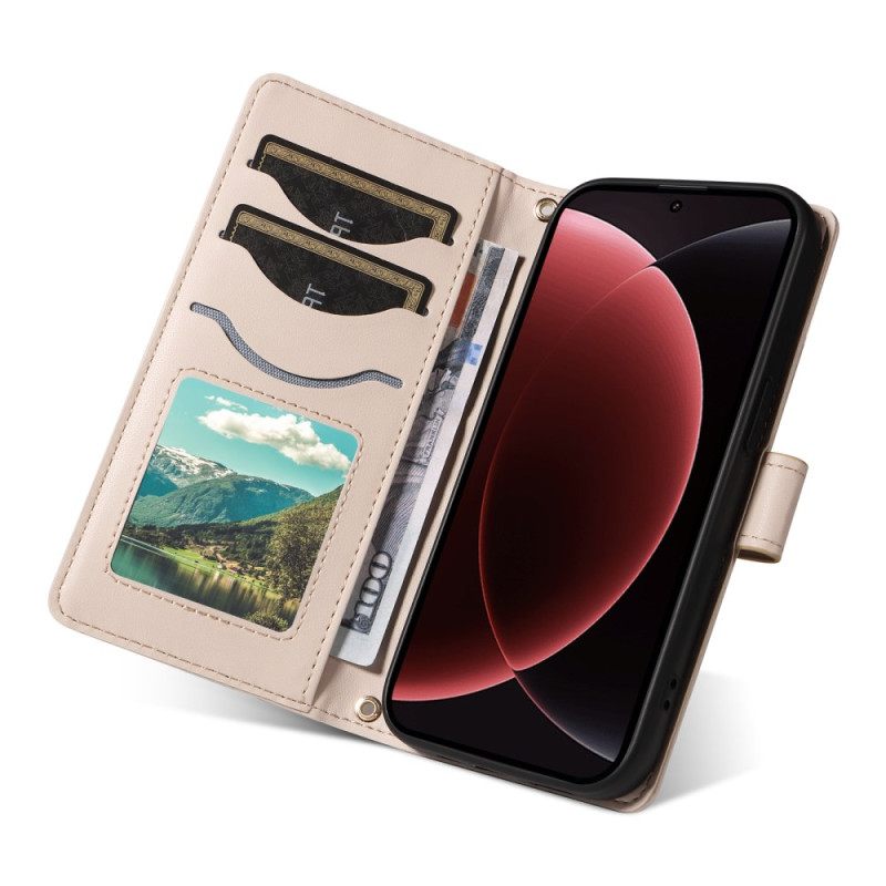 Folio-hoesje Xiaomi 15 Ultra Gevoerd Met Riem En Schouderriem