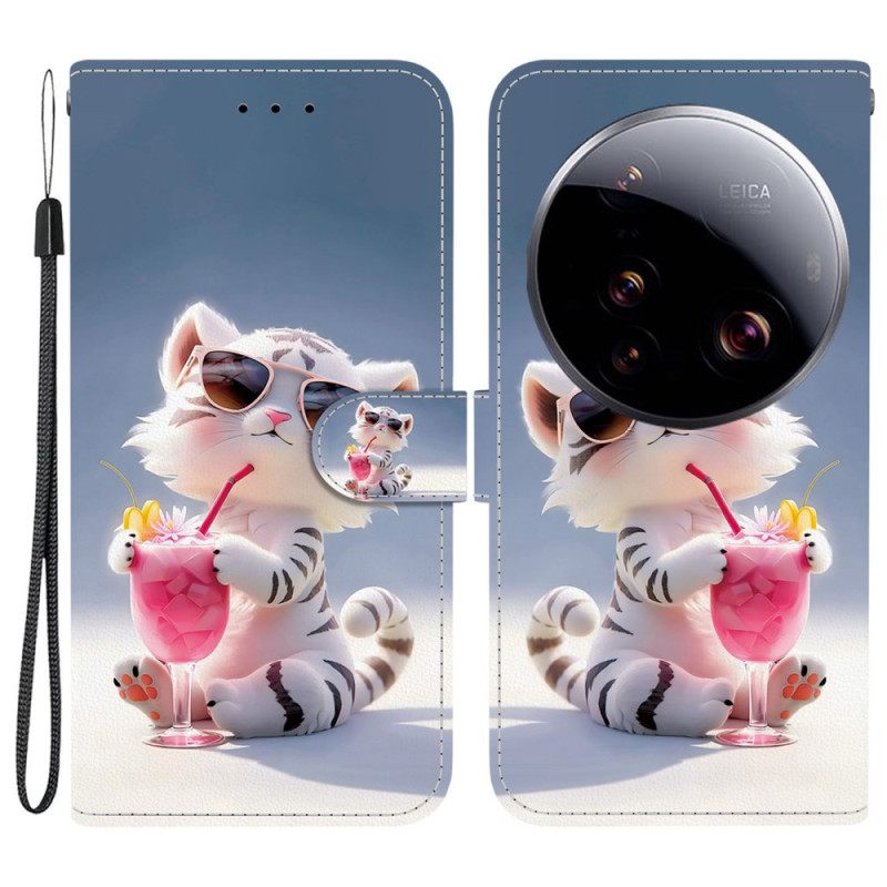 Folio-hoesje Xiaomi 15 Ultra Telefoonhoesje Cartoontijger