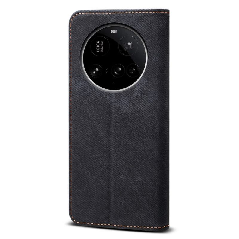 Folio-hoesje Xiaomi 15 Ultra Telefoonhoesje Denimstof