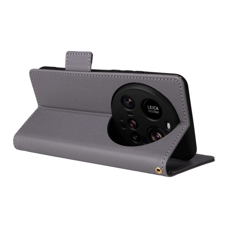 Folio-hoesje Xiaomi 15 Ultra Telefoonhoesje Gestructureerd Bandje