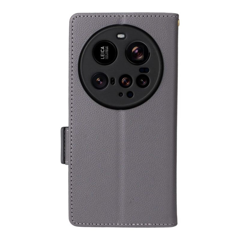 Folio-hoesje Xiaomi 15 Ultra Telefoonhoesje Gestructureerd Bandje