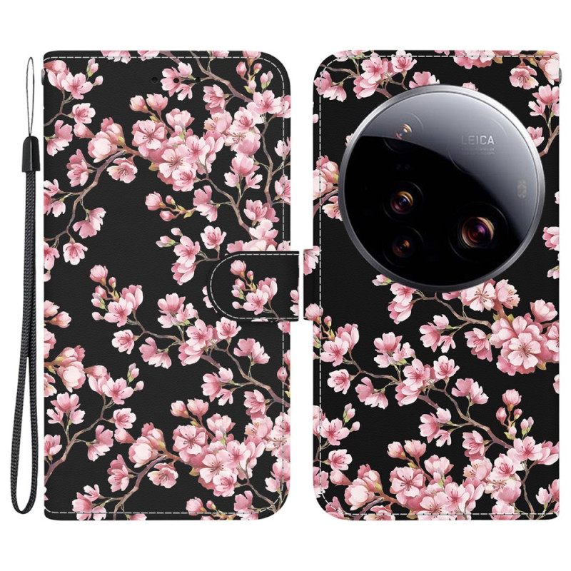 Folio-hoesje Xiaomi 15 Ultra Telefoonhoesje Pruimenbloesems