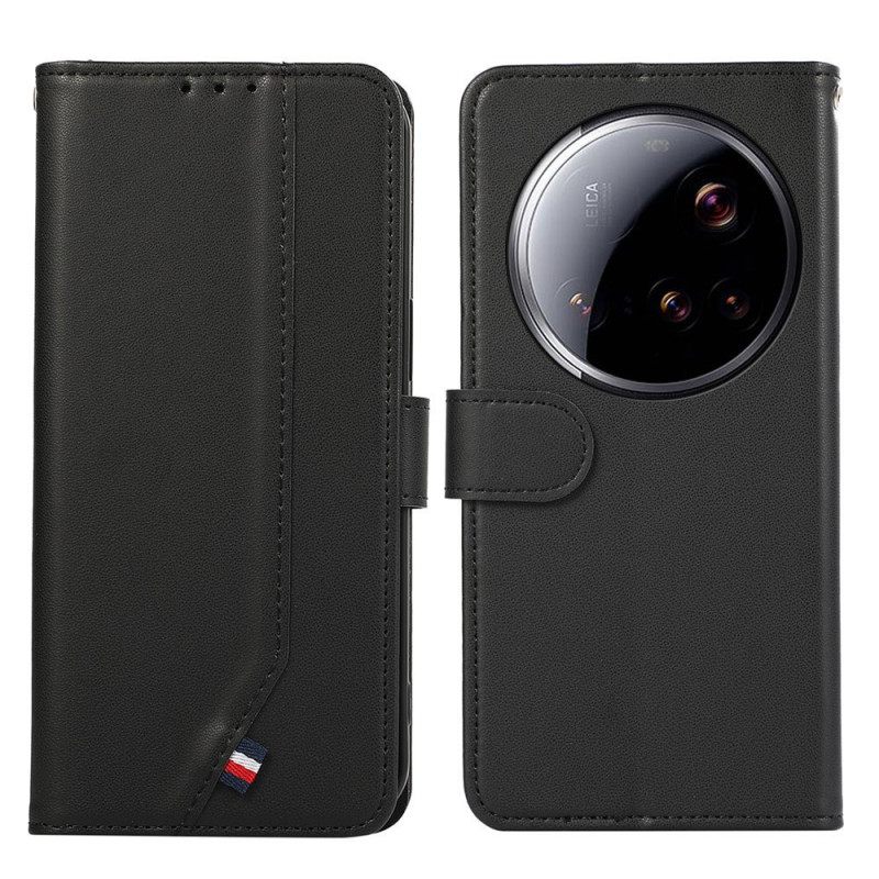 Folio-hoesje Xiaomi 15 Ultra Telefoonhoesje Rfid-blokkerende Zijdetextuur