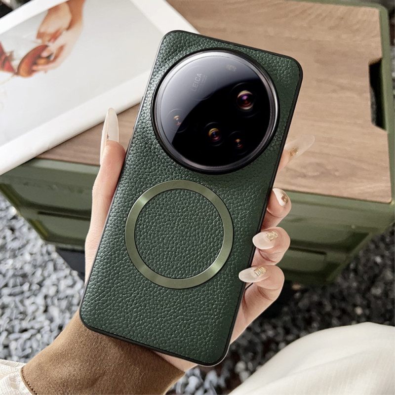 Hoesje Xiaomi 15 Ultra Compatibel Met Magsafe Lychee Leerlook Bescherming Hoesje